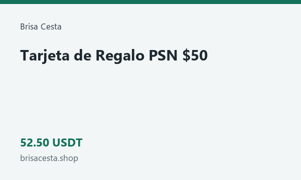 Tarjeta de Regalo PSN $50 · 52.5 USDT
